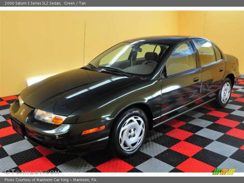 Green / Tan 2000 Saturn S Series SL2 Sedan