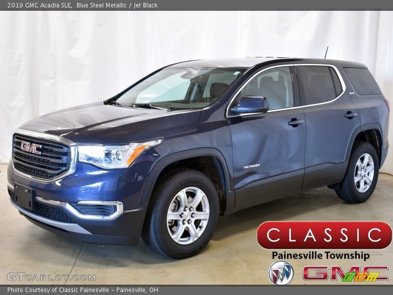 Blue Steel Metallic / Jet Black 2019 GMC Acadia SLE