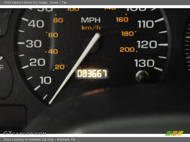 Green / Tan 2000 Saturn S Series SL2 Sedan