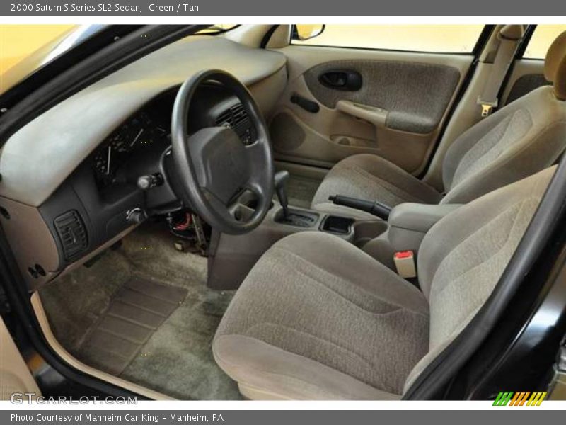 Green / Tan 2000 Saturn S Series SL2 Sedan