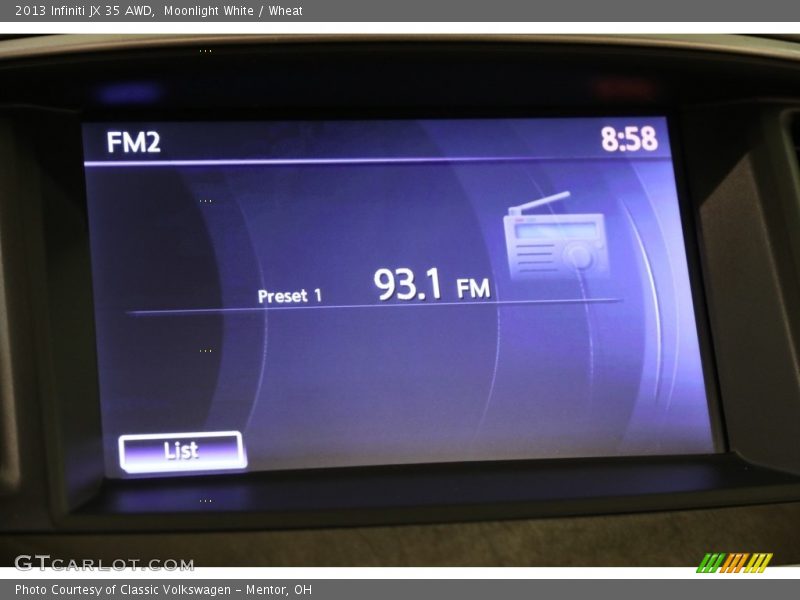 Moonlight White / Wheat 2013 Infiniti JX 35 AWD