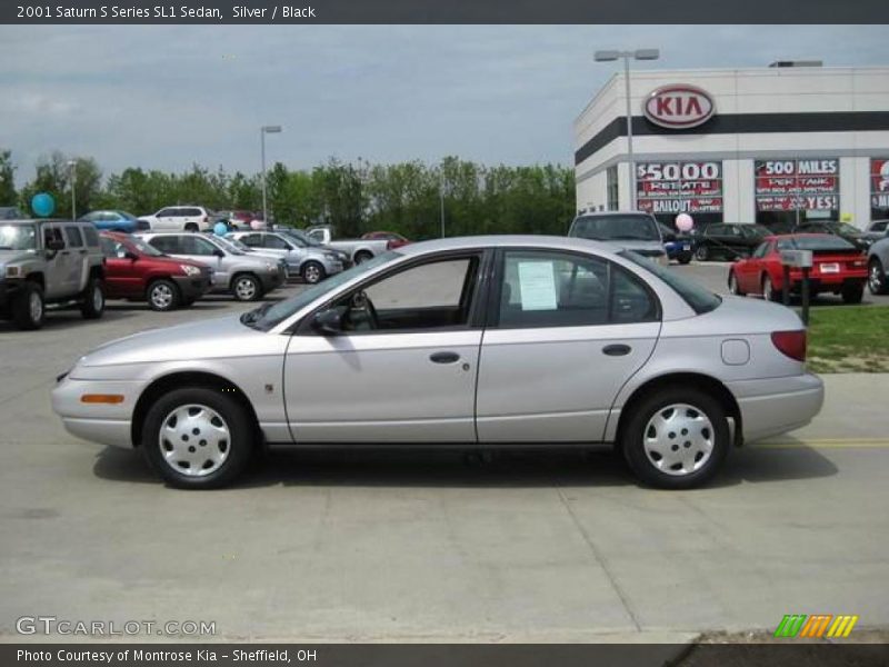 Silver / Black 2001 Saturn S Series SL1 Sedan