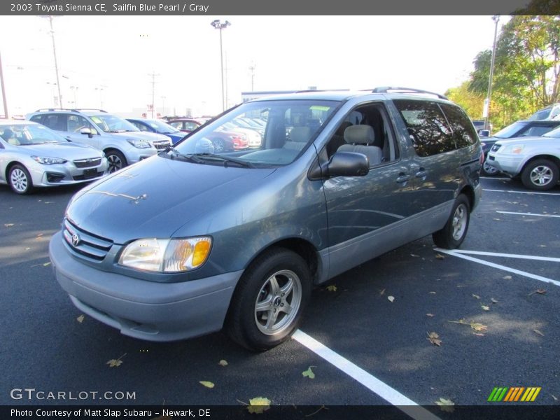 Sailfin Blue Pearl / Gray 2003 Toyota Sienna CE