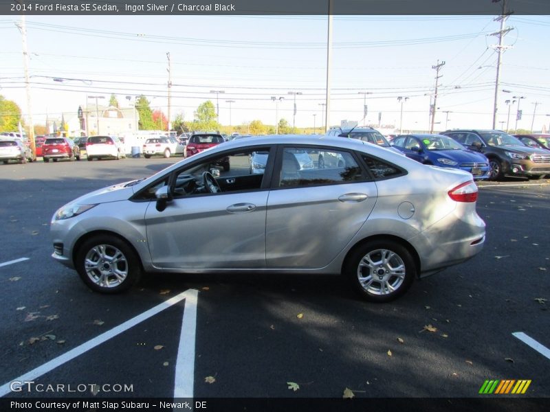 Ingot Silver / Charcoal Black 2014 Ford Fiesta SE Sedan