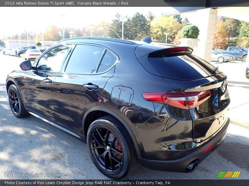 Volcano Black Metallic / Red 2019 Alfa Romeo Stelvio Ti Sport AWD
