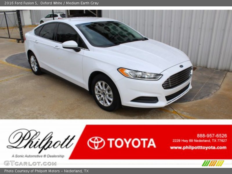 Oxford White / Medium Earth Gray 2016 Ford Fusion S