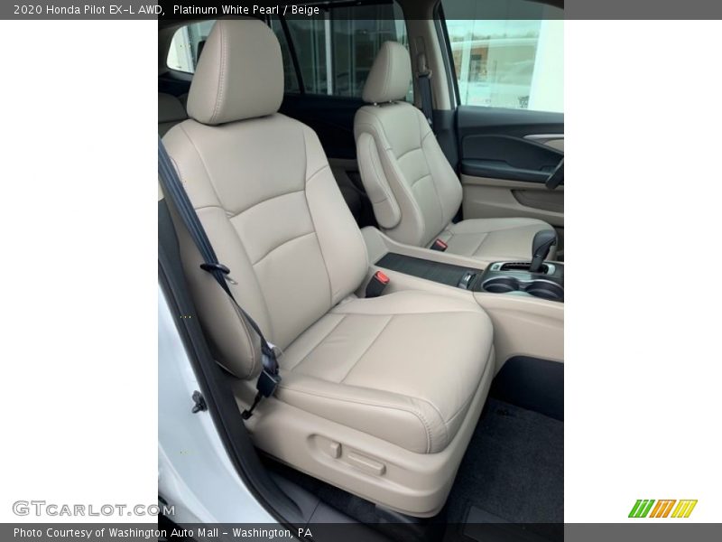 Platinum White Pearl / Beige 2020 Honda Pilot EX-L AWD