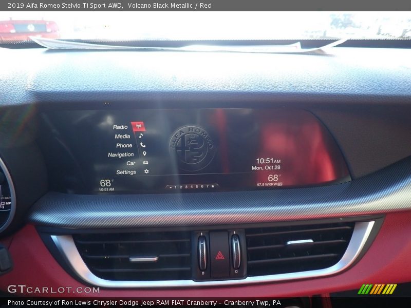 Volcano Black Metallic / Red 2019 Alfa Romeo Stelvio Ti Sport AWD