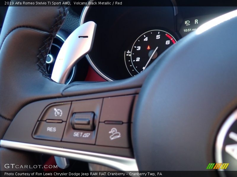 Volcano Black Metallic / Red 2019 Alfa Romeo Stelvio Ti Sport AWD