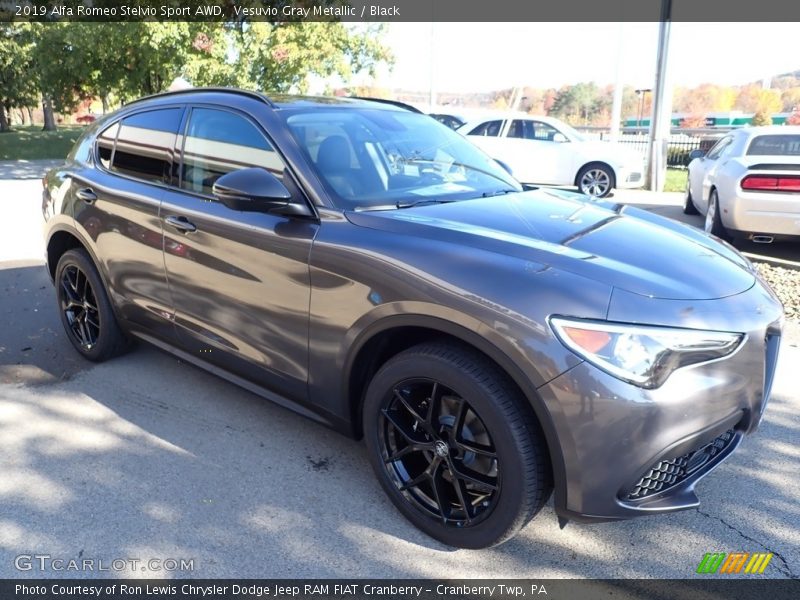 Vesuvio Gray Metallic / Black 2019 Alfa Romeo Stelvio Sport AWD