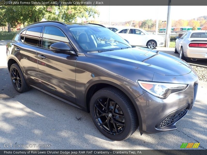 Vesuvio Gray Metallic / Black 2019 Alfa Romeo Stelvio Sport AWD