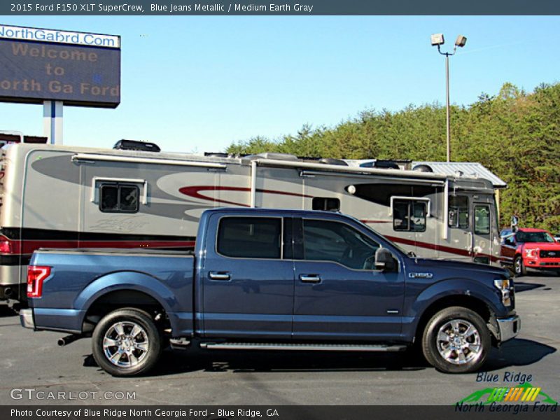 Blue Jeans Metallic / Medium Earth Gray 2015 Ford F150 XLT SuperCrew