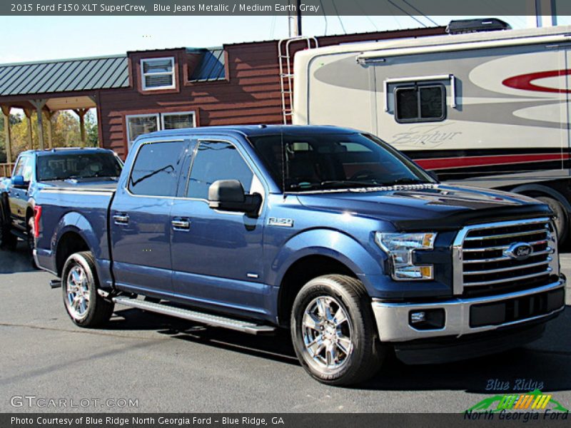 Blue Jeans Metallic / Medium Earth Gray 2015 Ford F150 XLT SuperCrew