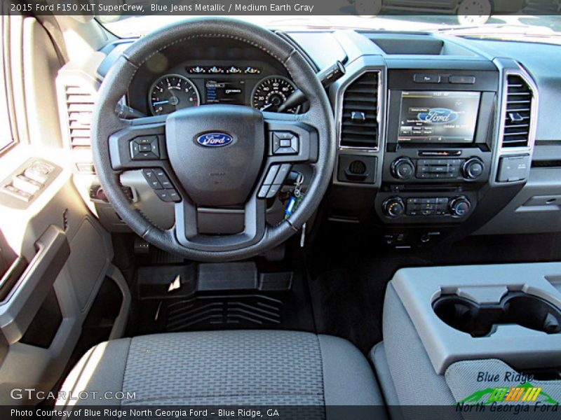 Blue Jeans Metallic / Medium Earth Gray 2015 Ford F150 XLT SuperCrew