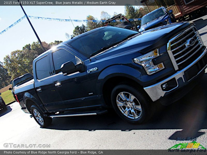 Blue Jeans Metallic / Medium Earth Gray 2015 Ford F150 XLT SuperCrew