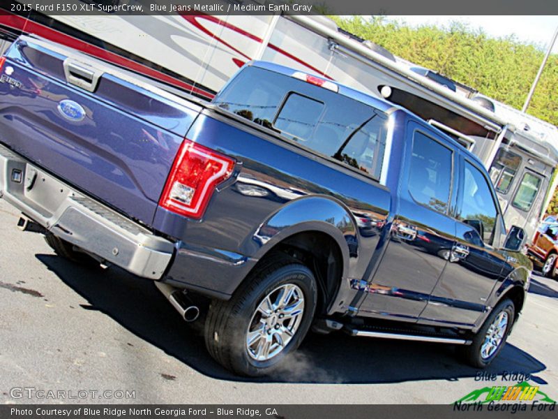 Blue Jeans Metallic / Medium Earth Gray 2015 Ford F150 XLT SuperCrew