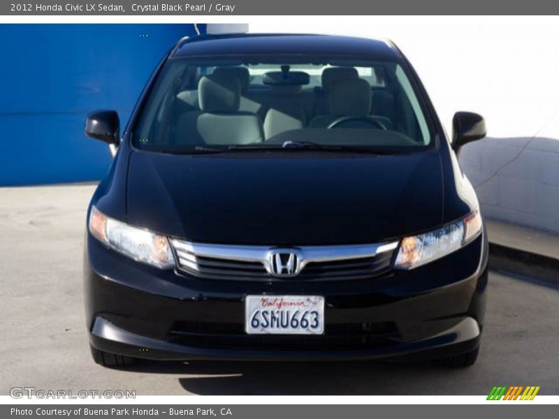 Crystal Black Pearl / Gray 2012 Honda Civic LX Sedan