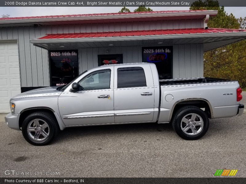 Bright Silver Metallic / Dark Slate Gray/Medium Slate Gray 2008 Dodge Dakota Laramie Crew Cab 4x4