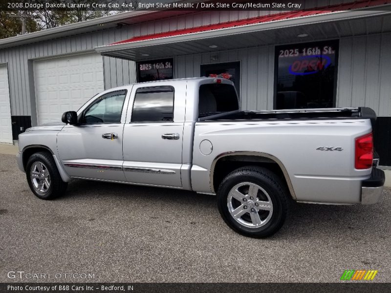 Bright Silver Metallic / Dark Slate Gray/Medium Slate Gray 2008 Dodge Dakota Laramie Crew Cab 4x4