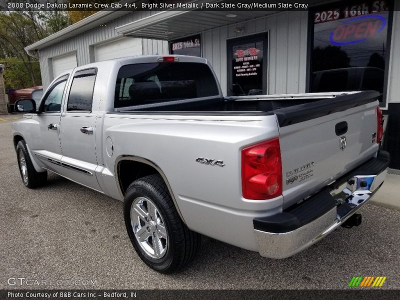 Bright Silver Metallic / Dark Slate Gray/Medium Slate Gray 2008 Dodge Dakota Laramie Crew Cab 4x4