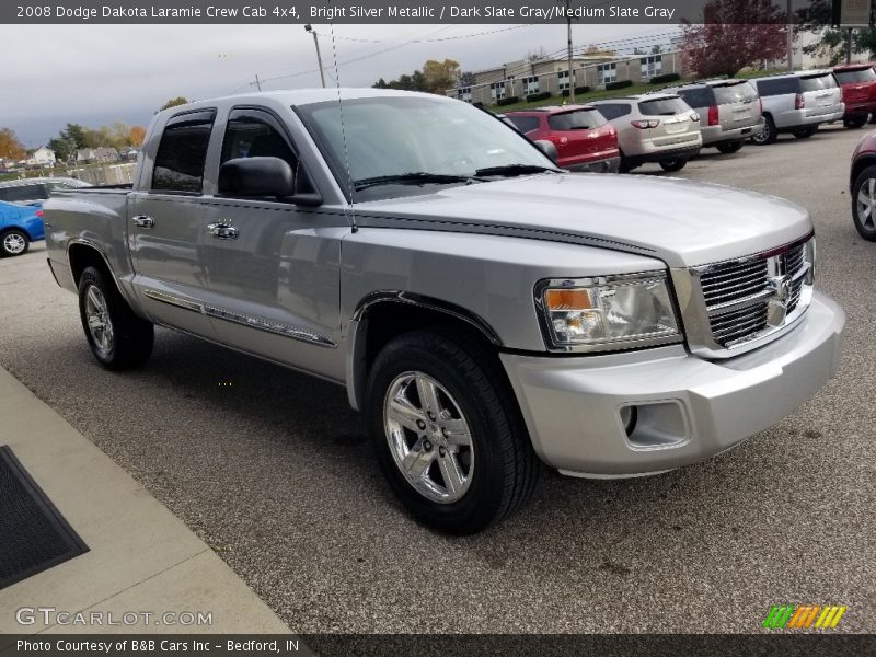 Bright Silver Metallic / Dark Slate Gray/Medium Slate Gray 2008 Dodge Dakota Laramie Crew Cab 4x4