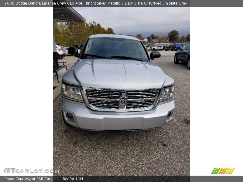 Bright Silver Metallic / Dark Slate Gray/Medium Slate Gray 2008 Dodge Dakota Laramie Crew Cab 4x4