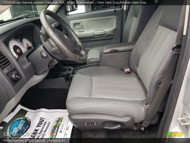 Bright Silver Metallic / Dark Slate Gray/Medium Slate Gray 2008 Dodge Dakota Laramie Crew Cab 4x4