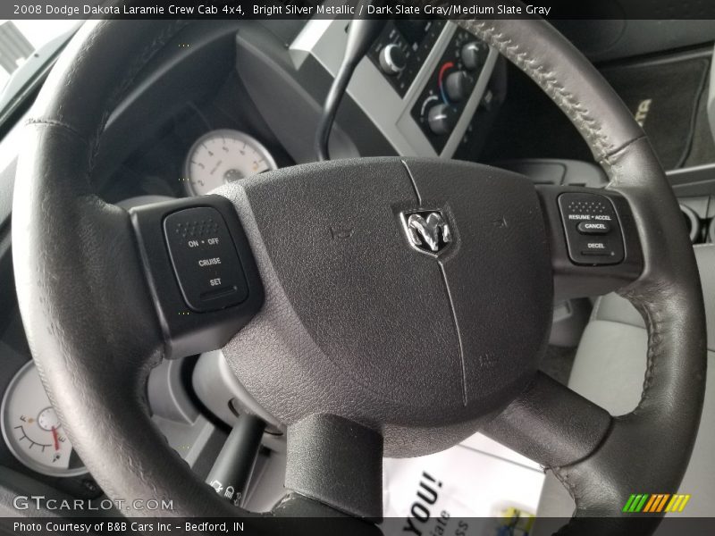 Bright Silver Metallic / Dark Slate Gray/Medium Slate Gray 2008 Dodge Dakota Laramie Crew Cab 4x4