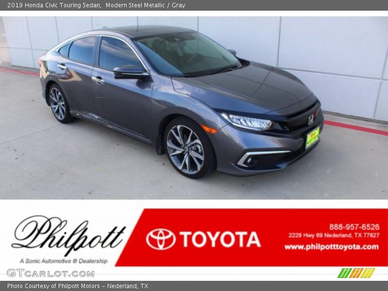 Modern Steel Metallic / Gray 2019 Honda Civic Touring Sedan