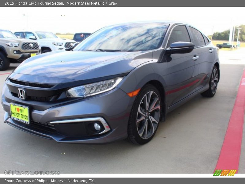 Modern Steel Metallic / Gray 2019 Honda Civic Touring Sedan