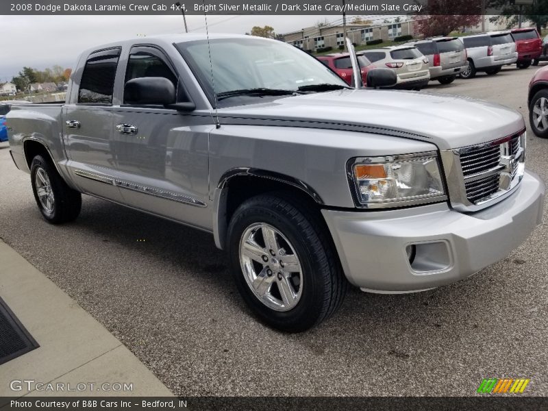 Bright Silver Metallic / Dark Slate Gray/Medium Slate Gray 2008 Dodge Dakota Laramie Crew Cab 4x4