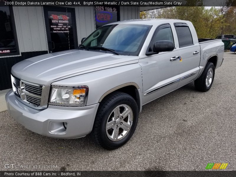 Bright Silver Metallic / Dark Slate Gray/Medium Slate Gray 2008 Dodge Dakota Laramie Crew Cab 4x4