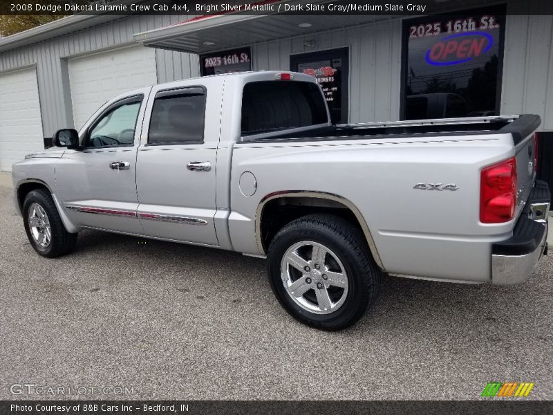 Bright Silver Metallic / Dark Slate Gray/Medium Slate Gray 2008 Dodge Dakota Laramie Crew Cab 4x4