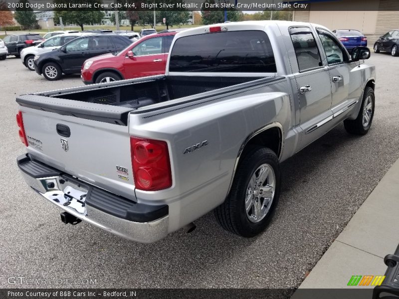 Bright Silver Metallic / Dark Slate Gray/Medium Slate Gray 2008 Dodge Dakota Laramie Crew Cab 4x4