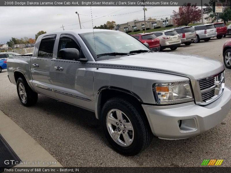 Bright Silver Metallic / Dark Slate Gray/Medium Slate Gray 2008 Dodge Dakota Laramie Crew Cab 4x4