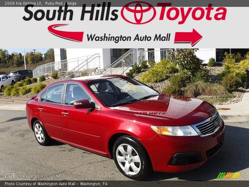 Ruby Red / Beige 2009 Kia Optima LX