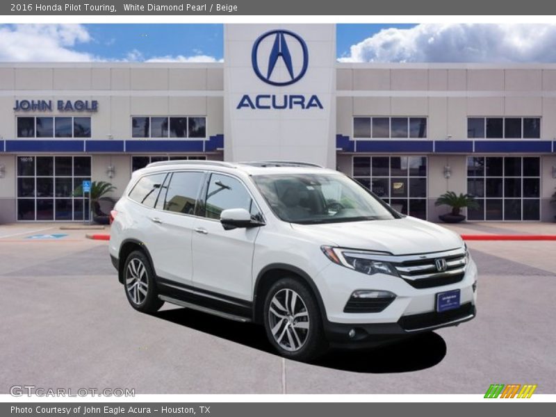 White Diamond Pearl / Beige 2016 Honda Pilot Touring