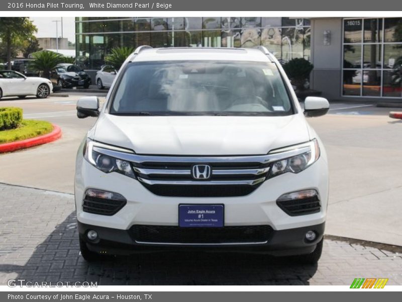 White Diamond Pearl / Beige 2016 Honda Pilot Touring