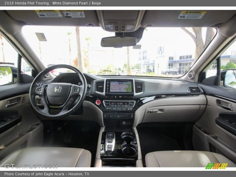 White Diamond Pearl / Beige 2016 Honda Pilot Touring