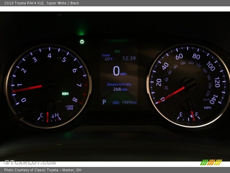 Super White / Black 2019 Toyota RAV4 XLE