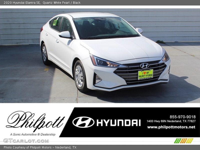 Quartz White Pearl / Black 2020 Hyundai Elantra SE