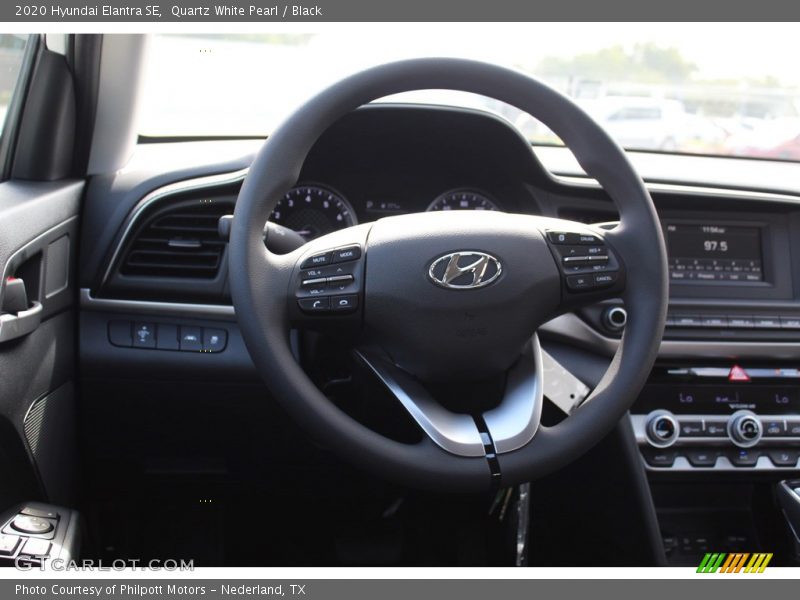 Quartz White Pearl / Black 2020 Hyundai Elantra SE