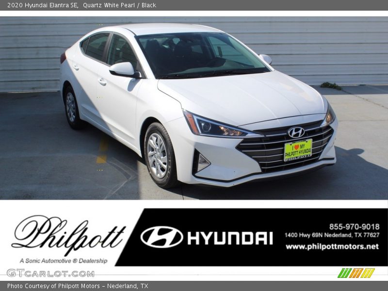 Quartz White Pearl / Black 2020 Hyundai Elantra SE