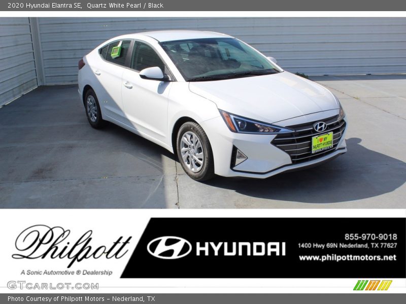 Quartz White Pearl / Black 2020 Hyundai Elantra SE