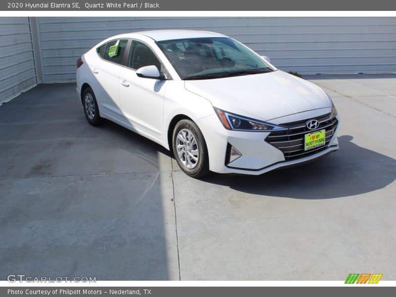 Quartz White Pearl / Black 2020 Hyundai Elantra SE