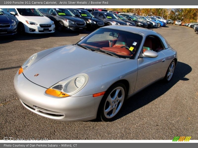Arctic Silver Metallic / Boxster Red 1999 Porsche 911 Carrera Cabriolet