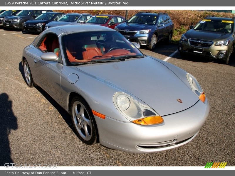 Arctic Silver Metallic / Boxster Red 1999 Porsche 911 Carrera Cabriolet