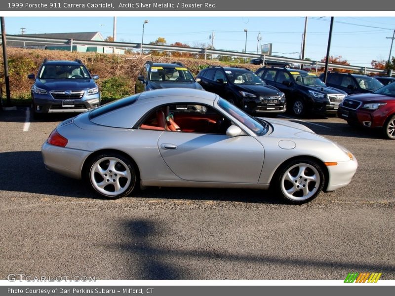 Arctic Silver Metallic / Boxster Red 1999 Porsche 911 Carrera Cabriolet