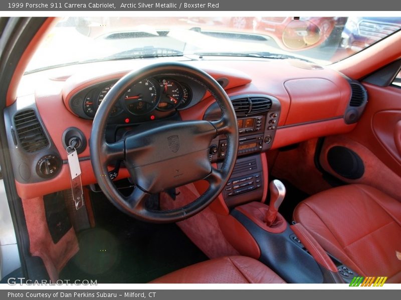 Arctic Silver Metallic / Boxster Red 1999 Porsche 911 Carrera Cabriolet