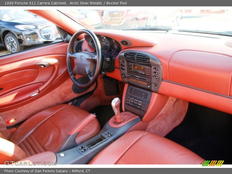 Arctic Silver Metallic / Boxster Red 1999 Porsche 911 Carrera Cabriolet